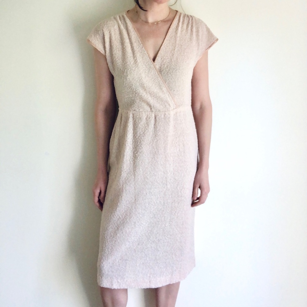 Vintage nubby wrap dress